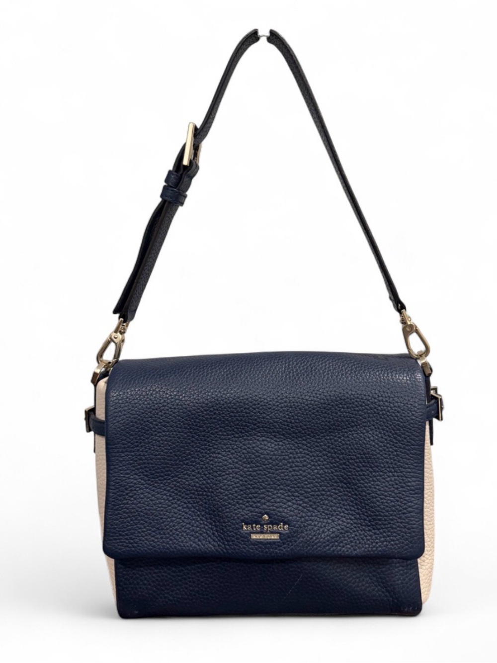 Kate Spade New York Navy & Cream Leather Shoulder Bag